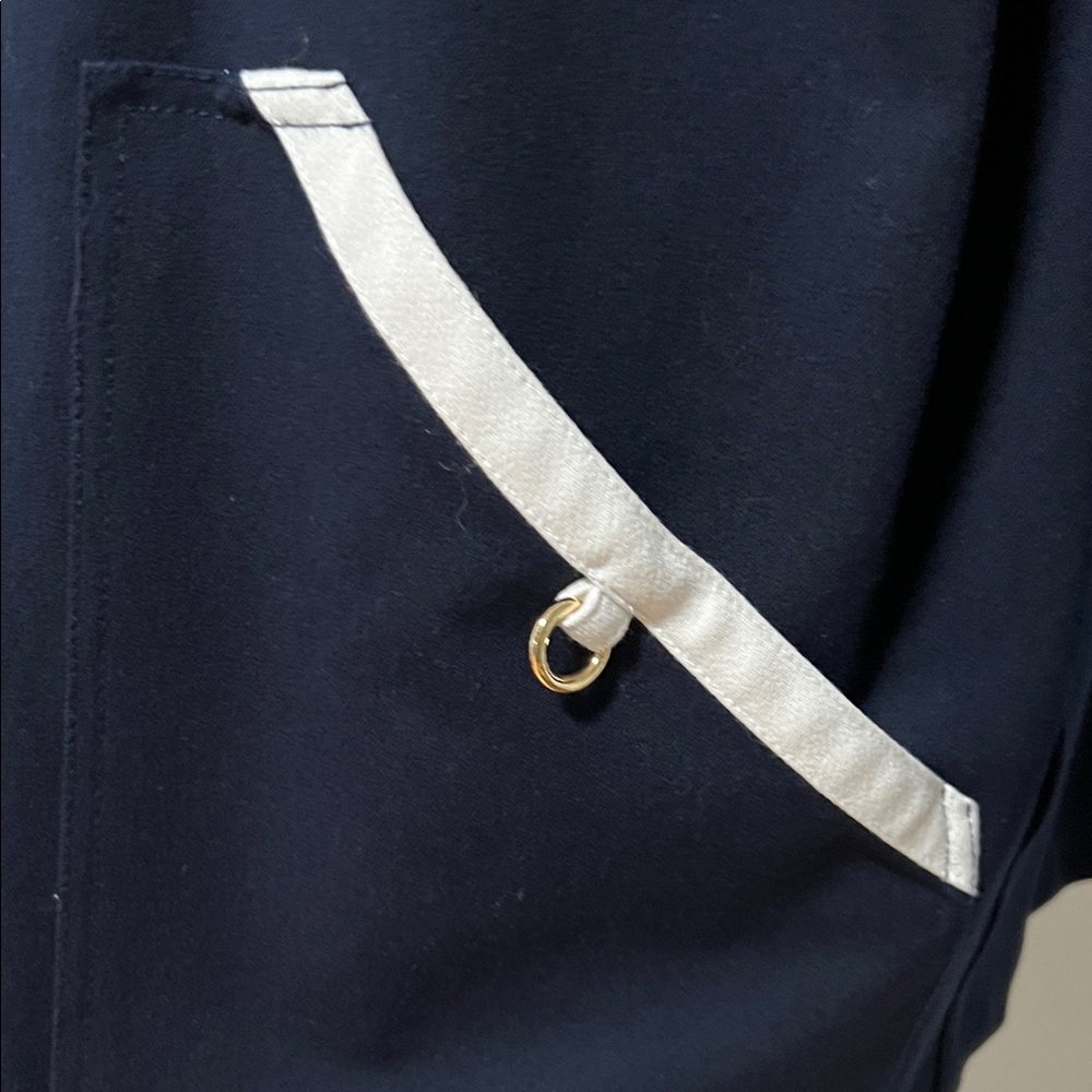 St. John Sport Navy Blazer with White Trim – Petite - Picture 5 of 14